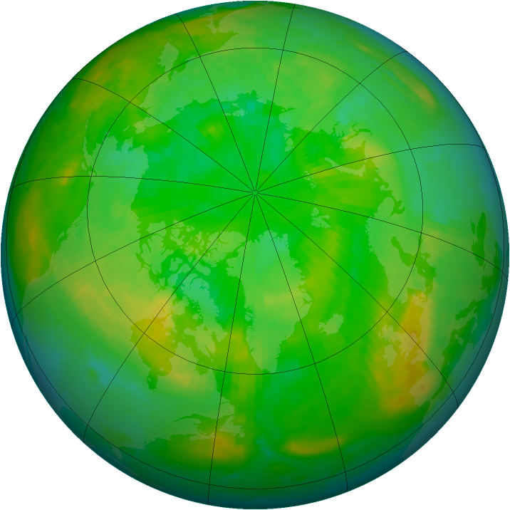 Arctic ozone map for 28 June 1997